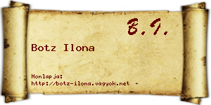 Botz Ilona névjegykártya